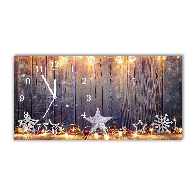 Glass Wall Clock Stars Christmas Lights Decorations