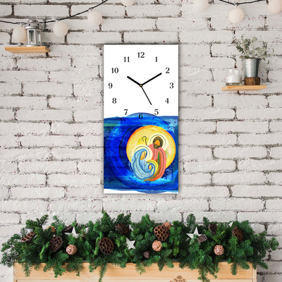 Glass Kitchen Clock Abstraction Holy Family Winter