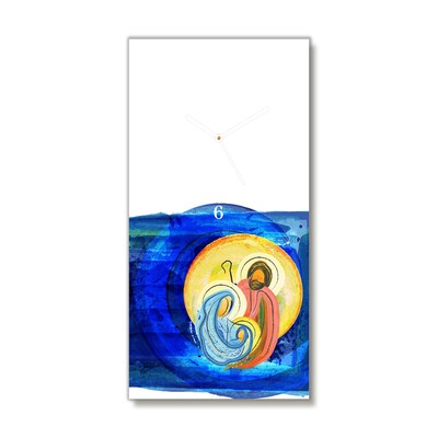 Glass Kitchen Clock Abstraction Holy Family Winter