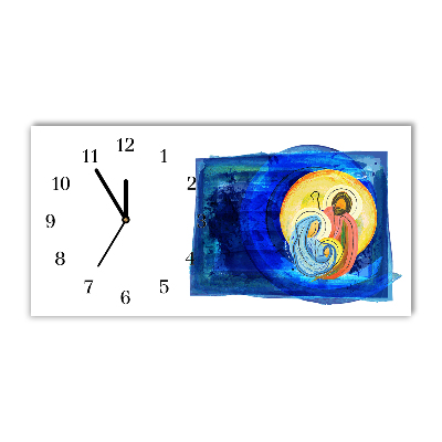 Glass Kitchen Clock Abstraction Holy Family Winter