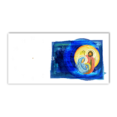 Glass Kitchen Clock Abstraction Holy Family Winter