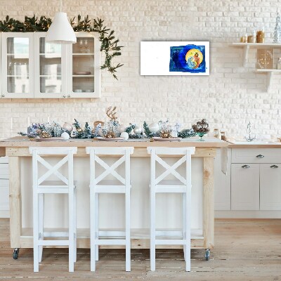 Glass Kitchen Clock Abstraction Holy Family Winter
