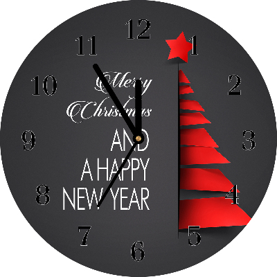 Glass Wall Clock Abstraction Christmas Tree Decoration