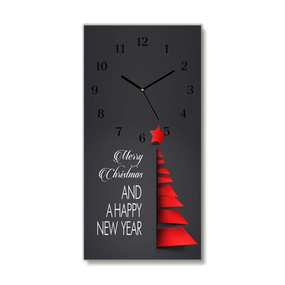 Glass Wall Clock Abstraction Christmas Tree Decoration