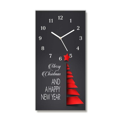 Glass Wall Clock Abstraction Christmas Tree Decoration