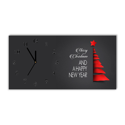 Glass Wall Clock Abstraction Christmas Tree Decoration