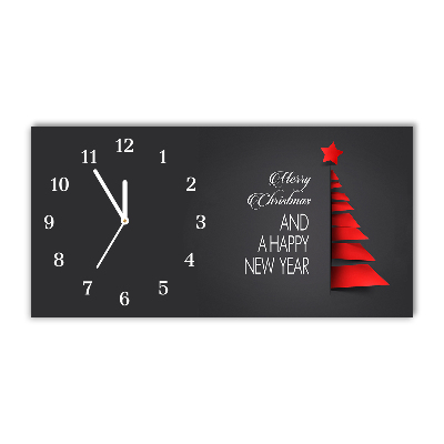 Glass Wall Clock Abstraction Christmas Tree Decoration