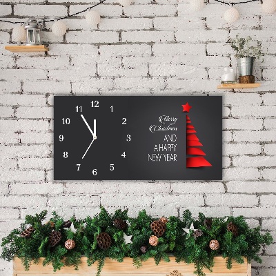 Glass Wall Clock Abstraction Christmas Tree Decoration