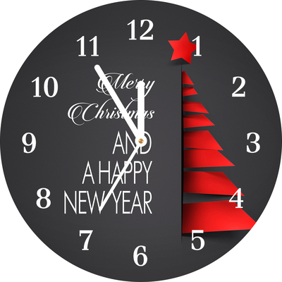 Glass Wall Clock Abstraction Christmas Tree Decoration