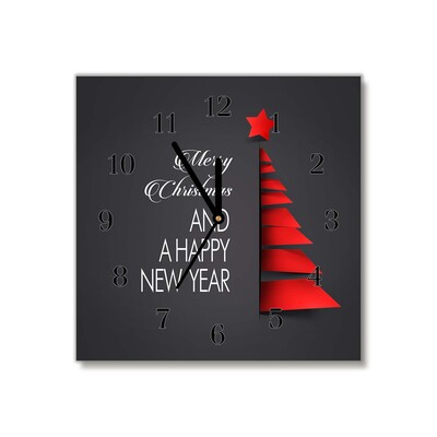 Glass Wall Clock Abstraction Christmas Tree Decoration