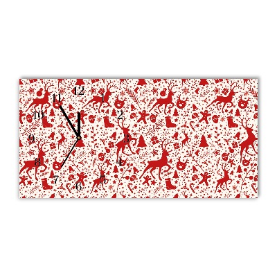 Glass Kitchen Clock Reindeer Decoration Winter holidays