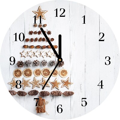 Glass Kitchen Clock Gingerbread Christmas tree ornaments