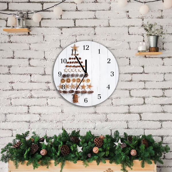 Glass Kitchen Clock Gingerbread Christmas tree ornaments