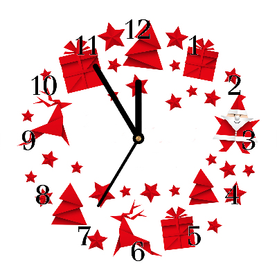 Glass Wall Clock Christmas Holiday Decorations