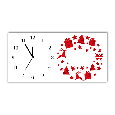 Glass Wall Clock Christmas Holiday Decorations