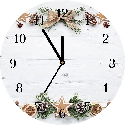 Glass Wall Clock Christmas Holiday Gingerbread