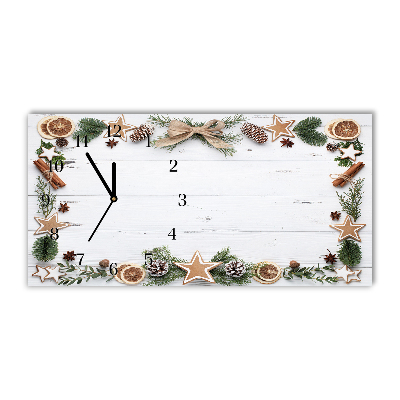 Glass Wall Clock Christmas Holiday Gingerbread