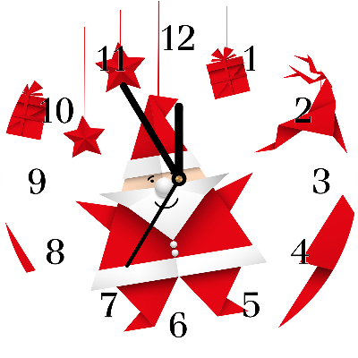 Glass Kitchen Clock Holy Father Christmas Gifts