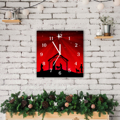 Glass Kitchen Clock Star Christmas holidays
