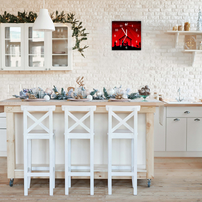 Glass Kitchen Clock Star Christmas holidays