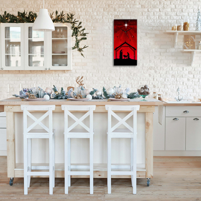 Glass Kitchen Clock Star Christmas holidays