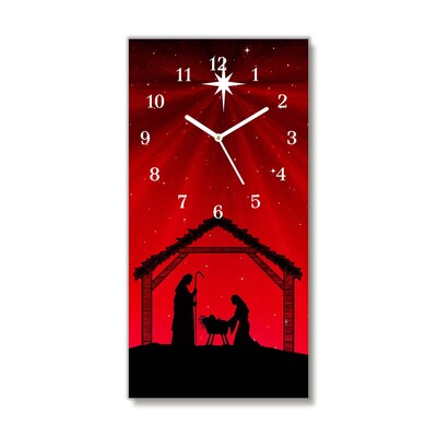 Glass Kitchen Clock Star Christmas holidays