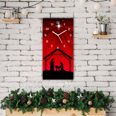 Glass Kitchen Clock Star Christmas holidays
