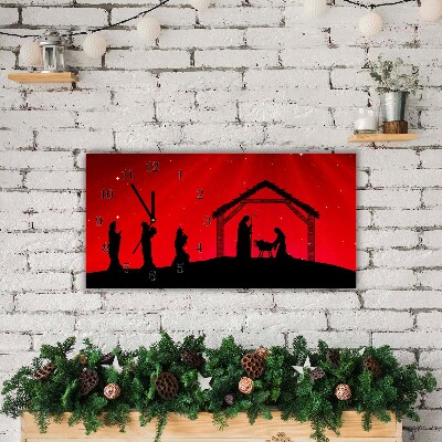 Glass Kitchen Clock Star Christmas holidays