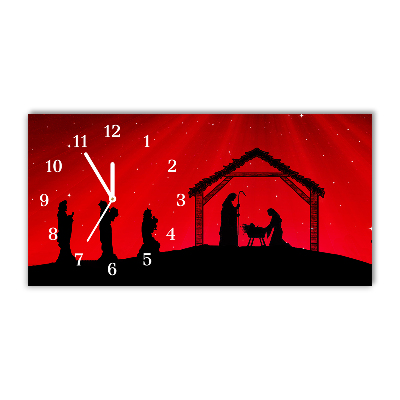 Glass Kitchen Clock Star Christmas holidays