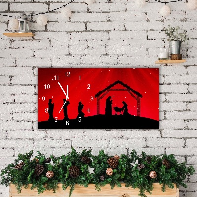 Glass Kitchen Clock Star Christmas holidays