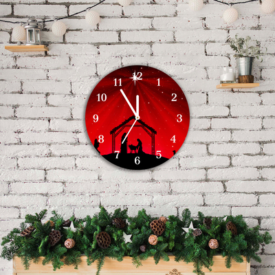 Glass Kitchen Clock Star Christmas holidays