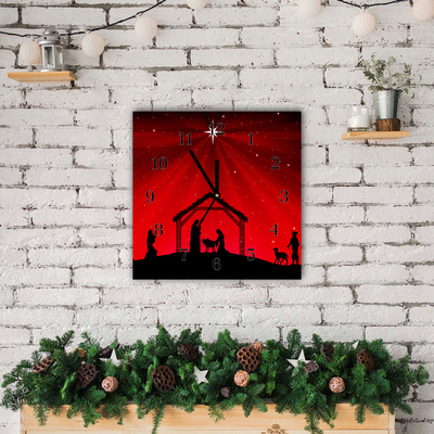 Glass Kitchen Clock Star Christmas holidays