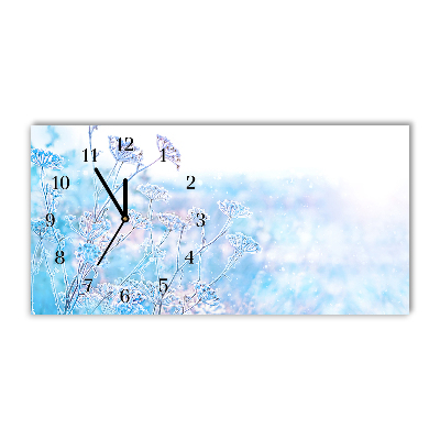 Glass Wall Clock Winter Snow Christmas