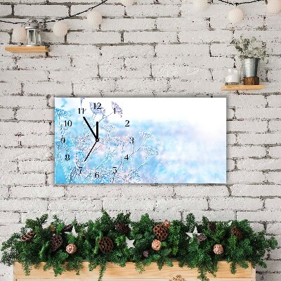 Glass Wall Clock Winter Snow Christmas