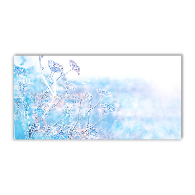 Glass Wall Clock Winter Snow Christmas