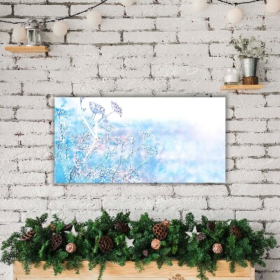 Glass Wall Clock Winter Snow Christmas