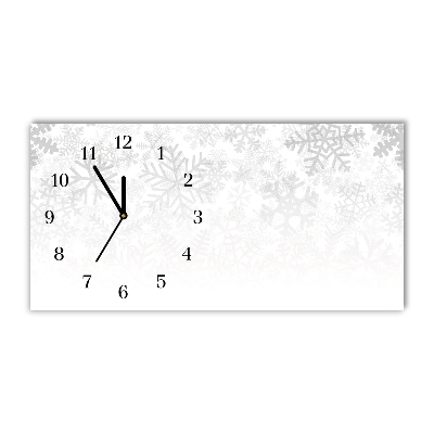 Glass Kitchen Clock Winter Snow Snowflakes