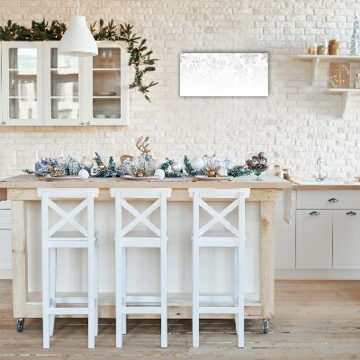 Glass Kitchen Clock Winter Snow Snowflakes