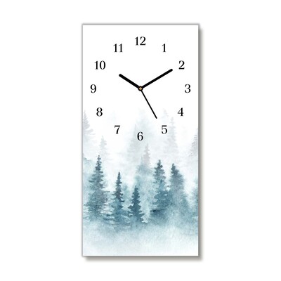 Glass Kitchen Clock Forest Christmas tree Christmas Snow