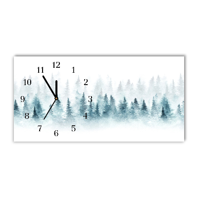 Glass Kitchen Clock Forest Christmas tree Christmas Snow