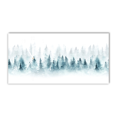 Glass Kitchen Clock Forest Christmas tree Christmas Snow
