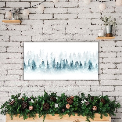 Glass Kitchen Clock Forest Christmas tree Christmas Snow