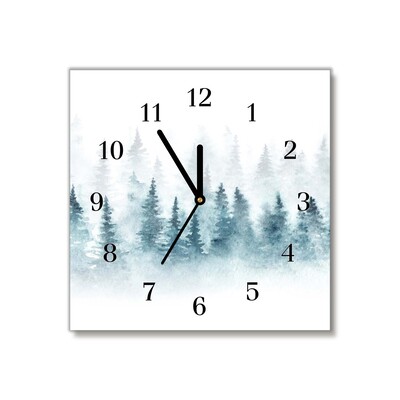 Glass Kitchen Clock Forest Christmas tree Christmas Snow