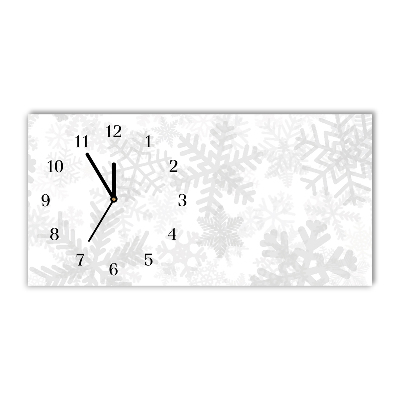 Glass Wall Clock Winter Snow Snowflakes
