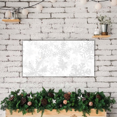 Glass Wall Clock Winter Snow Snowflakes