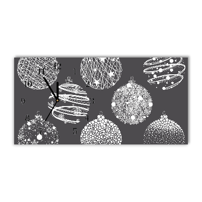 Glass Kitchen Clock Abstraction Christmas balls Winter