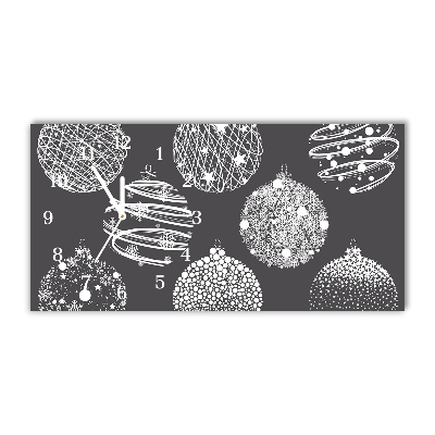 Glass Kitchen Clock Abstraction Christmas balls Winter
