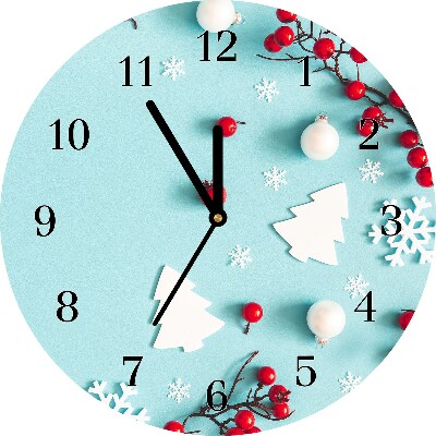 Glass Kitchen Clock Snowflakes Christmas Ornaments