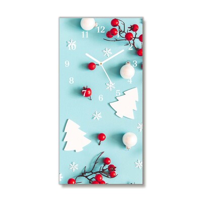 Glass Kitchen Clock Snowflakes Christmas Ornaments