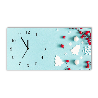 Glass Kitchen Clock Snowflakes Christmas Ornaments
